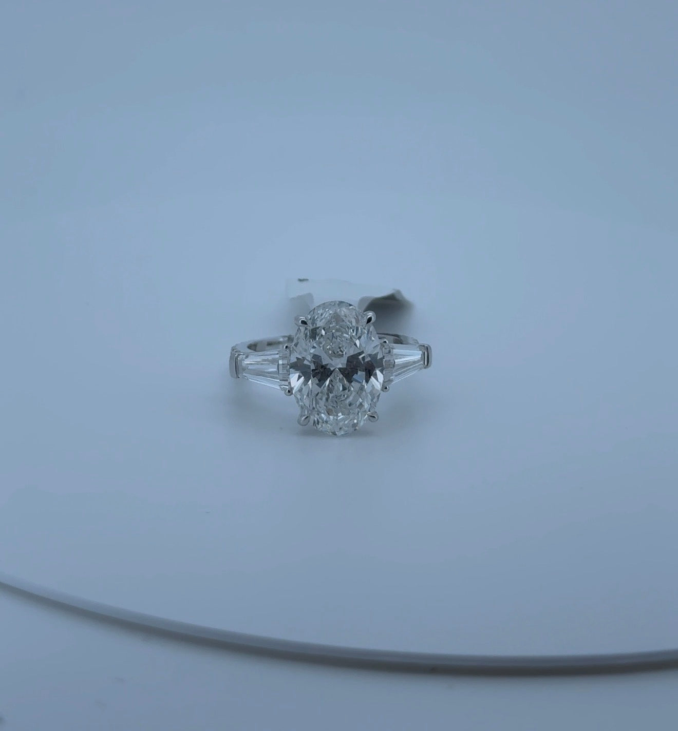 5.08ct Oval E VVS2 Lab Diamond 14kt White Gold Ring SA5821R-14x9.6