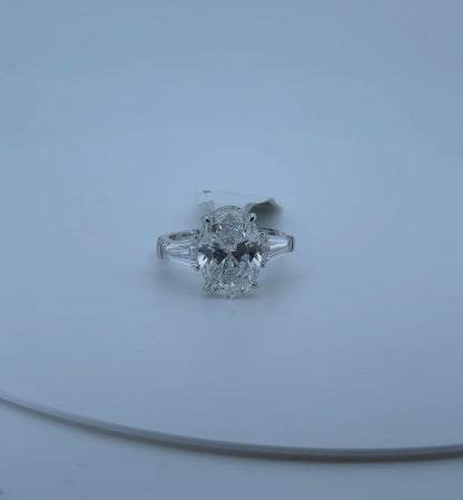 5.08ct Oval E VVS2 Lab Diamond 14kt White Gold Ring SA5821R-14x9.6