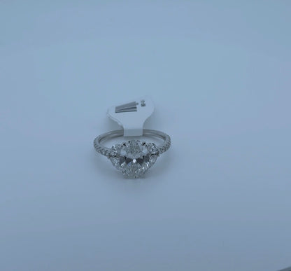 2.02ct Oval F VS1 Lab Diamond 14kt White Gold Ring RGF-303-2