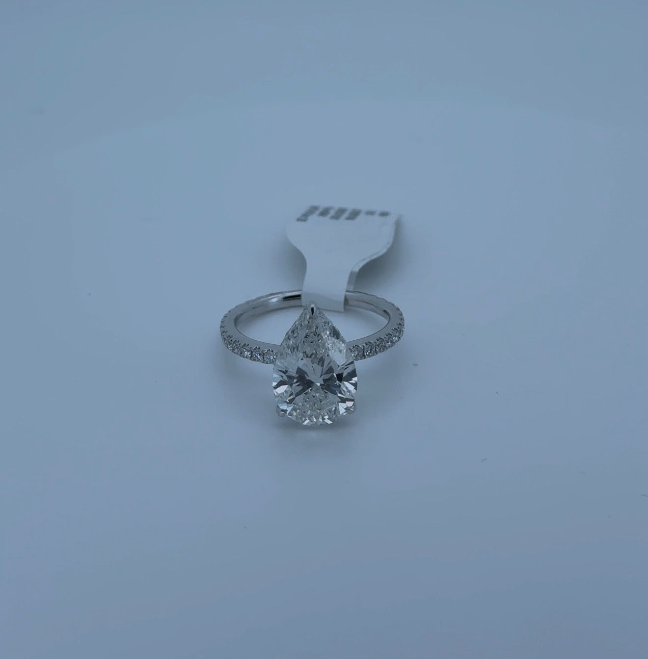 3.85ct Pear E VS1 Lab Diamond 14kt White Gold Ring SA5606RR-13x9