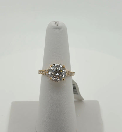 3.00ct Round E VVS2 Lab Diamond 18kt Yellow Gold Ring SR6587