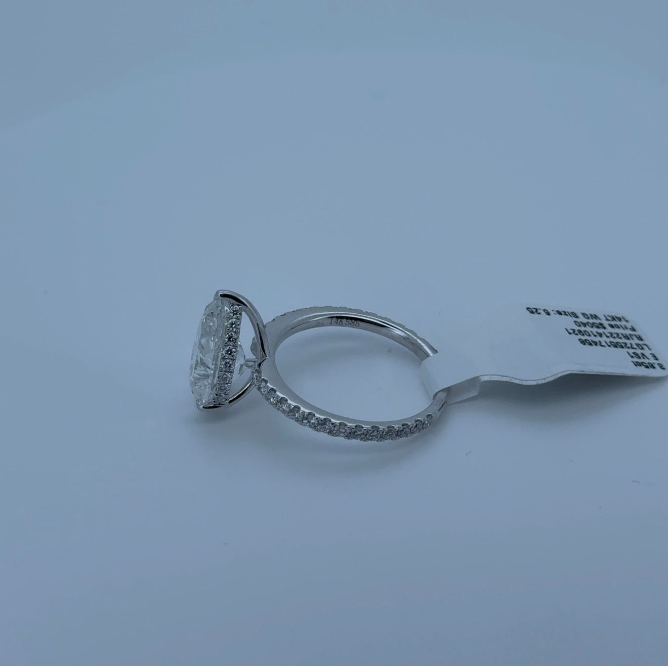 3.85ct Pear E VS1 Lab Diamond 14kt White Gold Ring SA5606RR-13x9