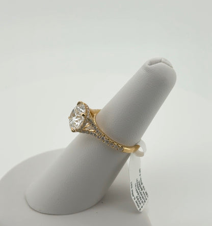 3.00ct Round E VVS2 Lab Diamond 18kt Yellow Gold Ring SR6587