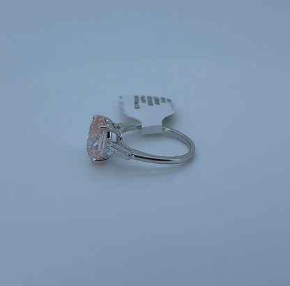 3.51ct Oval Fancy Vivid Pink VS1 Lab Diamond 14kt White Gold Ring SA5847R-11x7.6