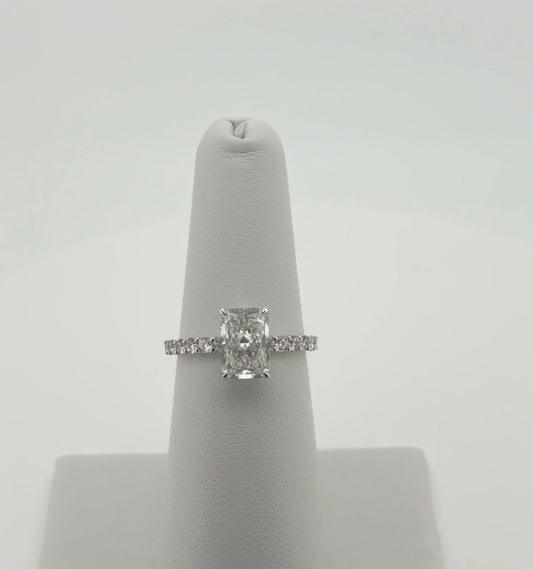 2.02ct Cushion E VVS2 Lab Diamond 14kt White Gold Ring RGF-115-2