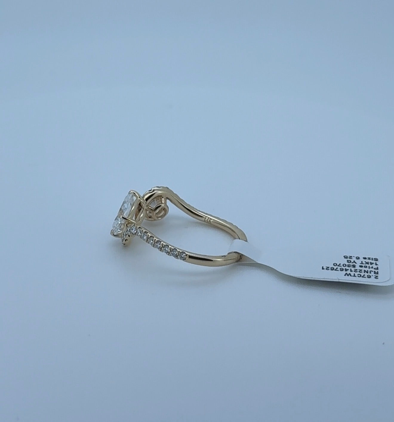 2.67ctw Pear and Round Lab Diamond 14kt Yellow Gold Bypass Ring RGF-432-3