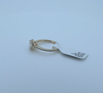 0.99ctw Round Lab Diamond 14kt Yellow Gold Ring SA5834R-5.8Y