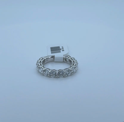 3.24ctw Round Lab Diamond 14kt White Gold 3/4th Eternity Band RGF-45-4