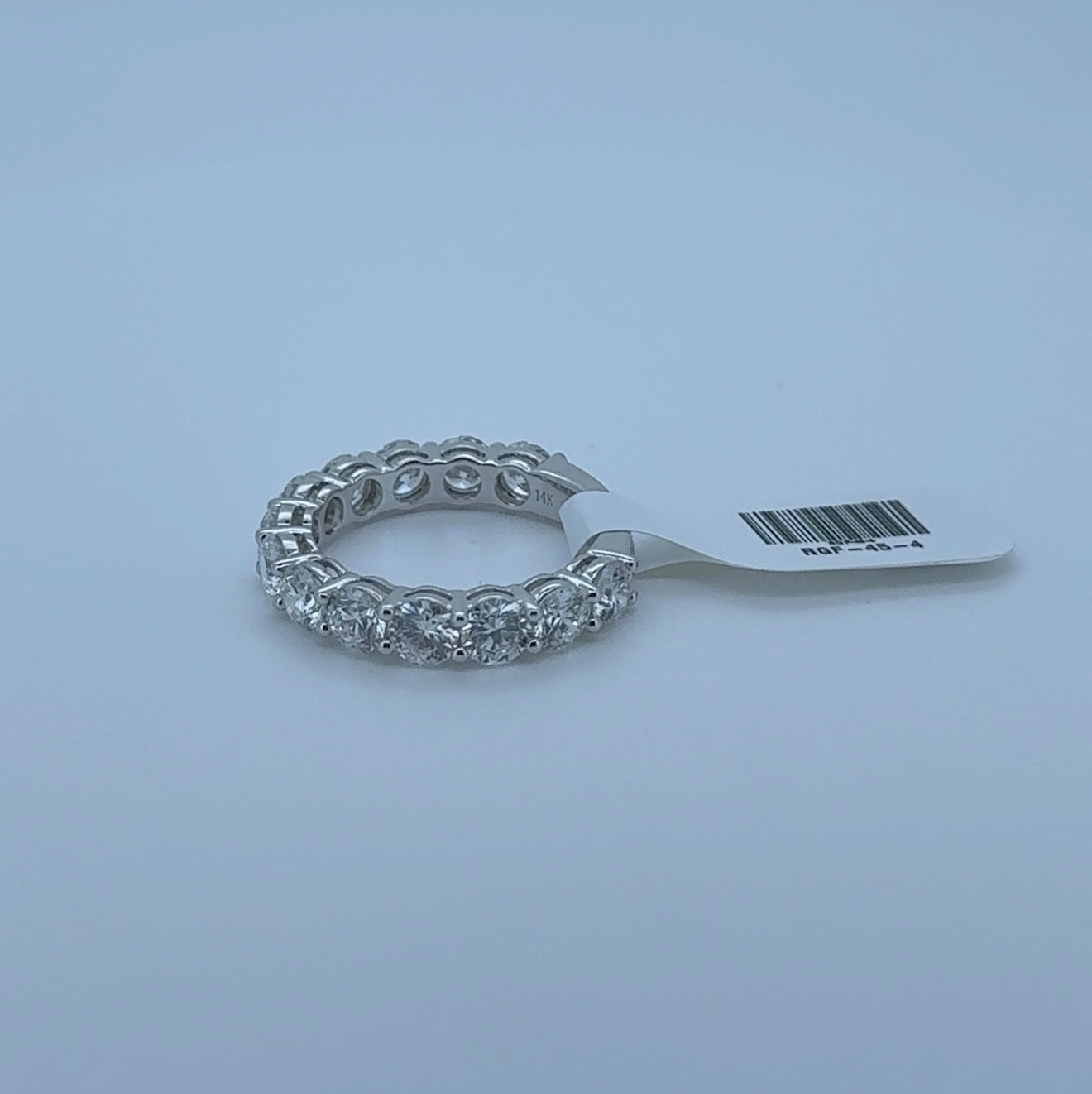 3.24ctw Round Lab Diamond 14kt White Gold 3/4th Eternity Band RGF-45-4