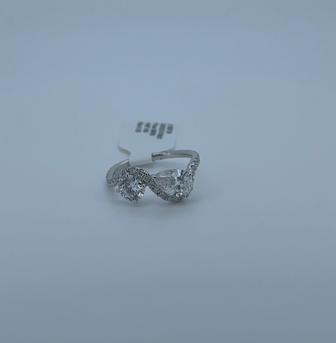 2.05ctw Pear and Round Lab Diamonds 14kt White Gold Bypass Ring RGF-432