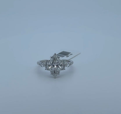 2.55ctw Marquise Lab Diamond 14kt White Gold Ring RGF-703