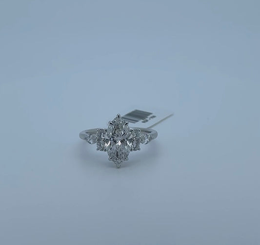 2.55ctw Marquise Lab Diamond 14kt White Gold Ring RGF-703