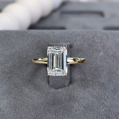 3.02 Carat Emerald Lab Diamond Solitaire Ring
