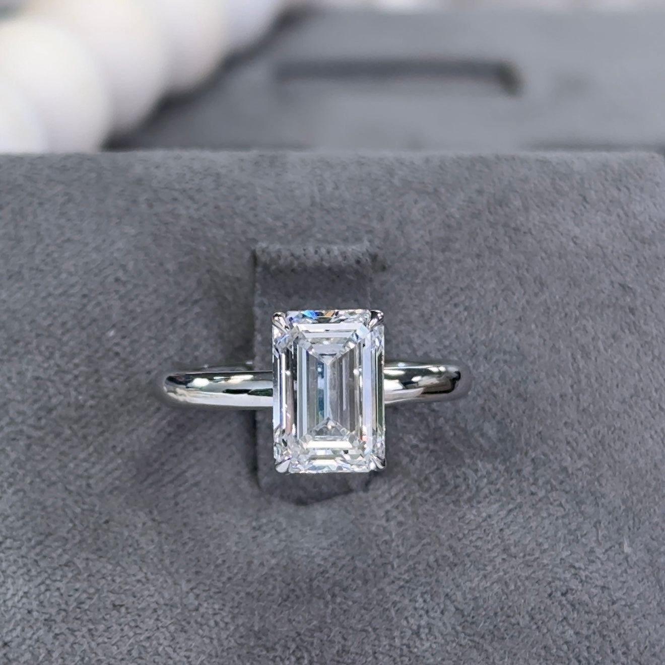 3.06 Carat Emerald Lab Diamond Solitaire Ring
