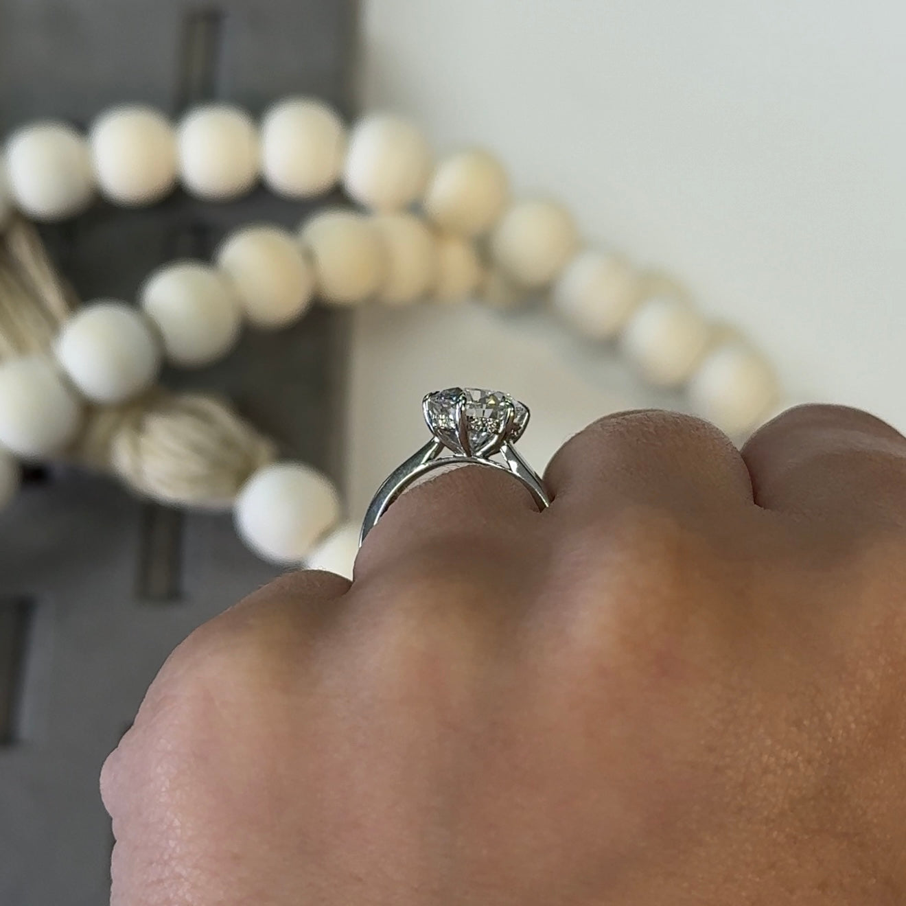 3.03 Carat 6-Prong Round Hidden Halo Cathedral Ring