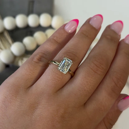 3.02 Carat Emerald Lab Diamond Solitaire Ring