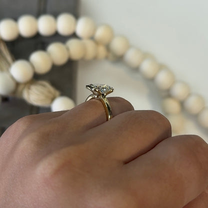 2.01 Carat Radiant Lab Diamond Half Bezel Solitaire Ring