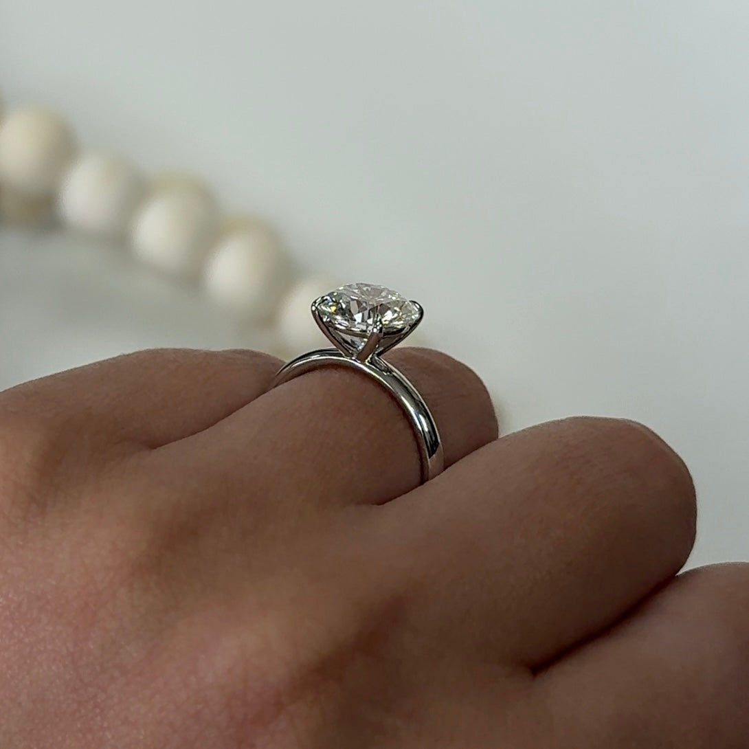 3.08 Carat Round Lab Diamond Solitaire Ring