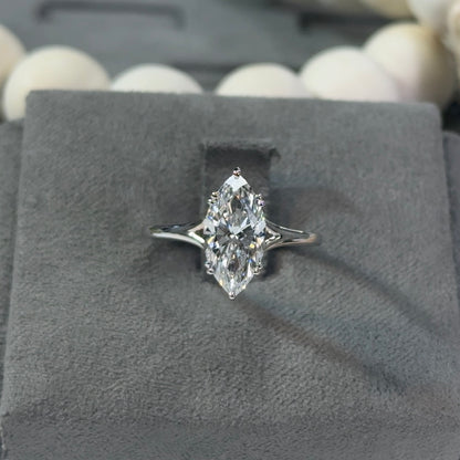 2.02 Carat Marquise Solitaire Lab Diamond Ring