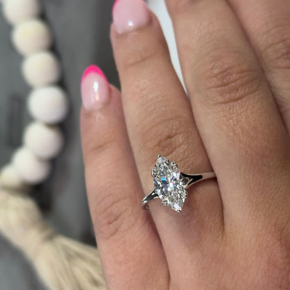 2.02 Carat Marquise Solitaire Lab Diamond Ring