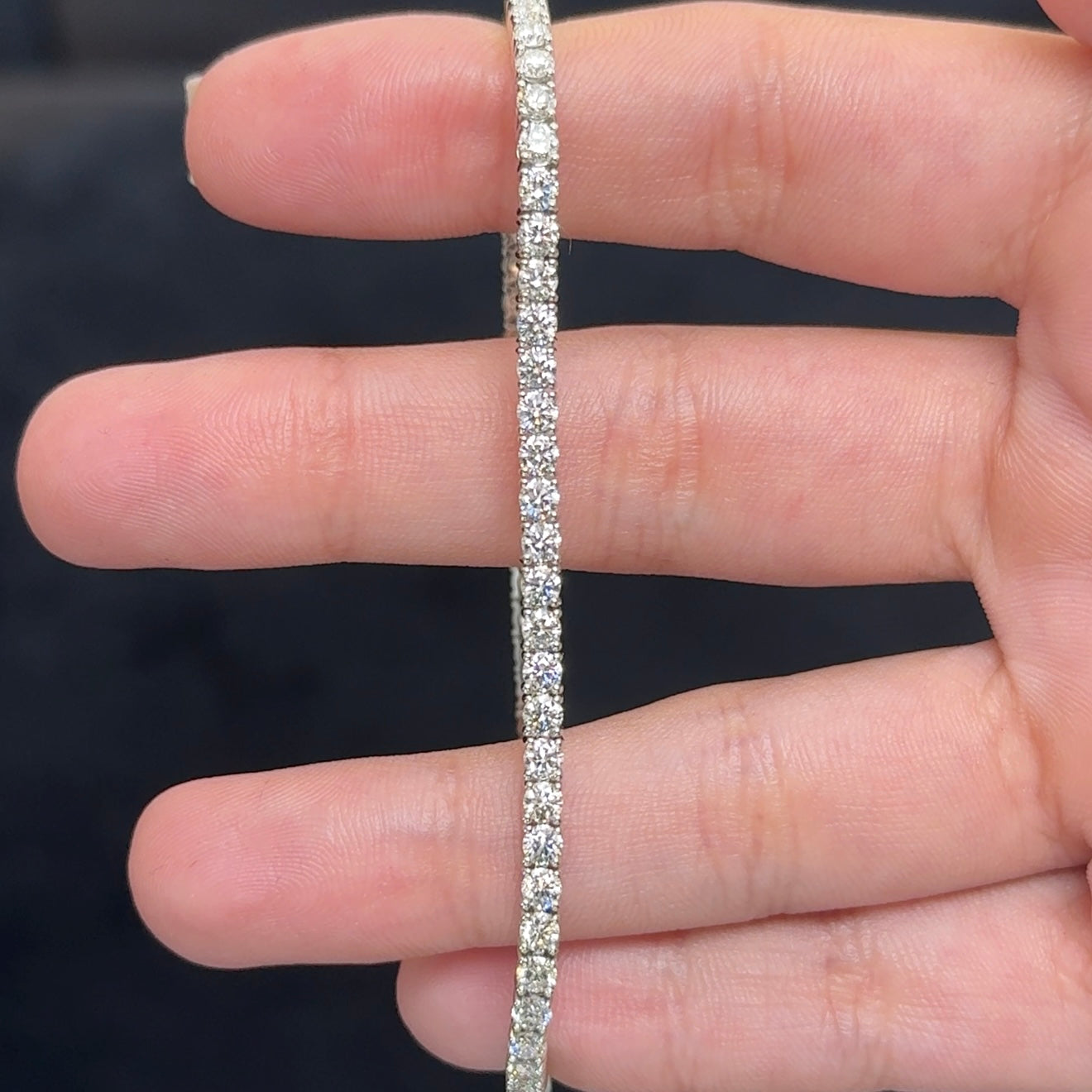 14kt White Gold Round Lab Diamond Tennis Bracelet 4.00ctw