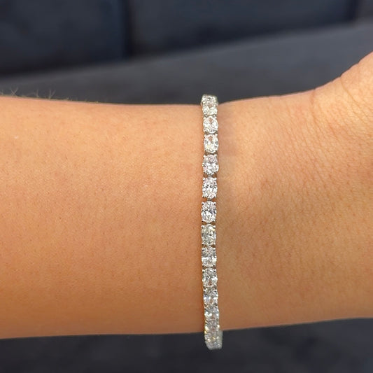 Oval Lab Diamond Tennis Bracelet 7.49ctw