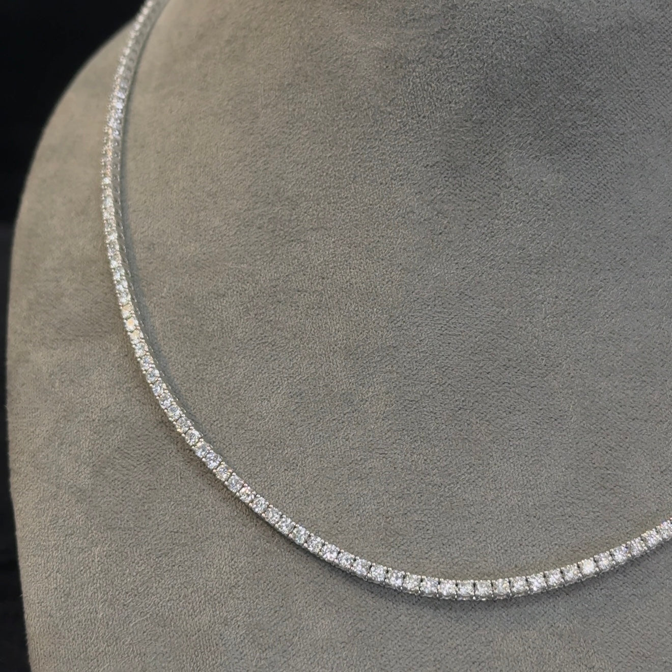 14kt White Gold Round Lab Diamond Tennis Necklace