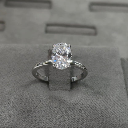 2.02 Carat Oval Elegant Solitaire Diamond Ring