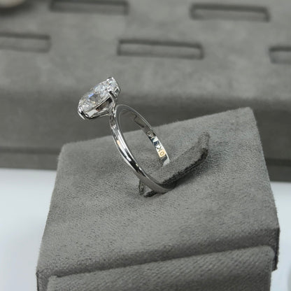 2.02 Carat Oval Elegant Solitaire Diamond Ring