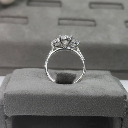 2.01 Carat Oval Three-Stone Diamond Ring