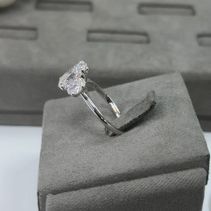 2.01 Carat Oval Three-Stone Diamond Ring