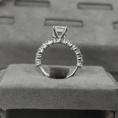 3.03 Carat Emerald Elegant Broadway Traditional Diamond Ring