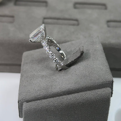 3.03 Carat Emerald Elegant Broadway Traditional Diamond Ring