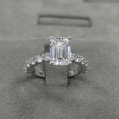 3.03 Carat Emerald Elegant Broadway Traditional Diamond Ring