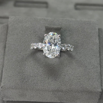 4.04 Carat Oval Elegant Broadway Traditional Diamond Ring