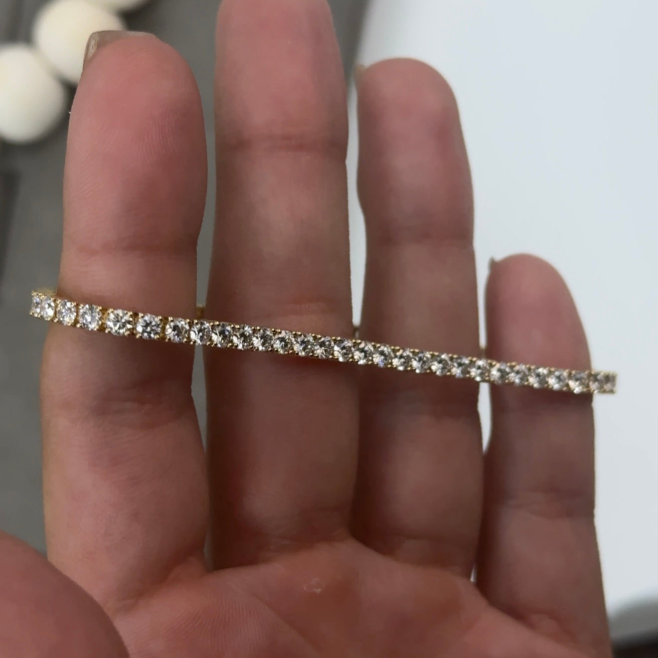 14kt Yellow Gold Round Lab Diamond Tennis Bracelet 4.85ctw