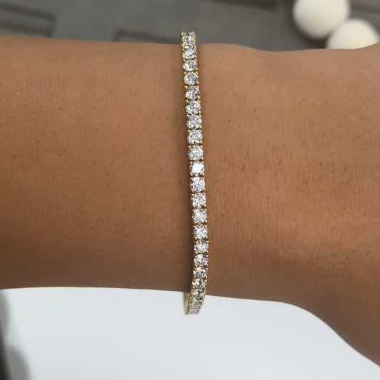 14kt Yellow Gold Round Lab Diamond Tennis Bracelet 4.85ctw