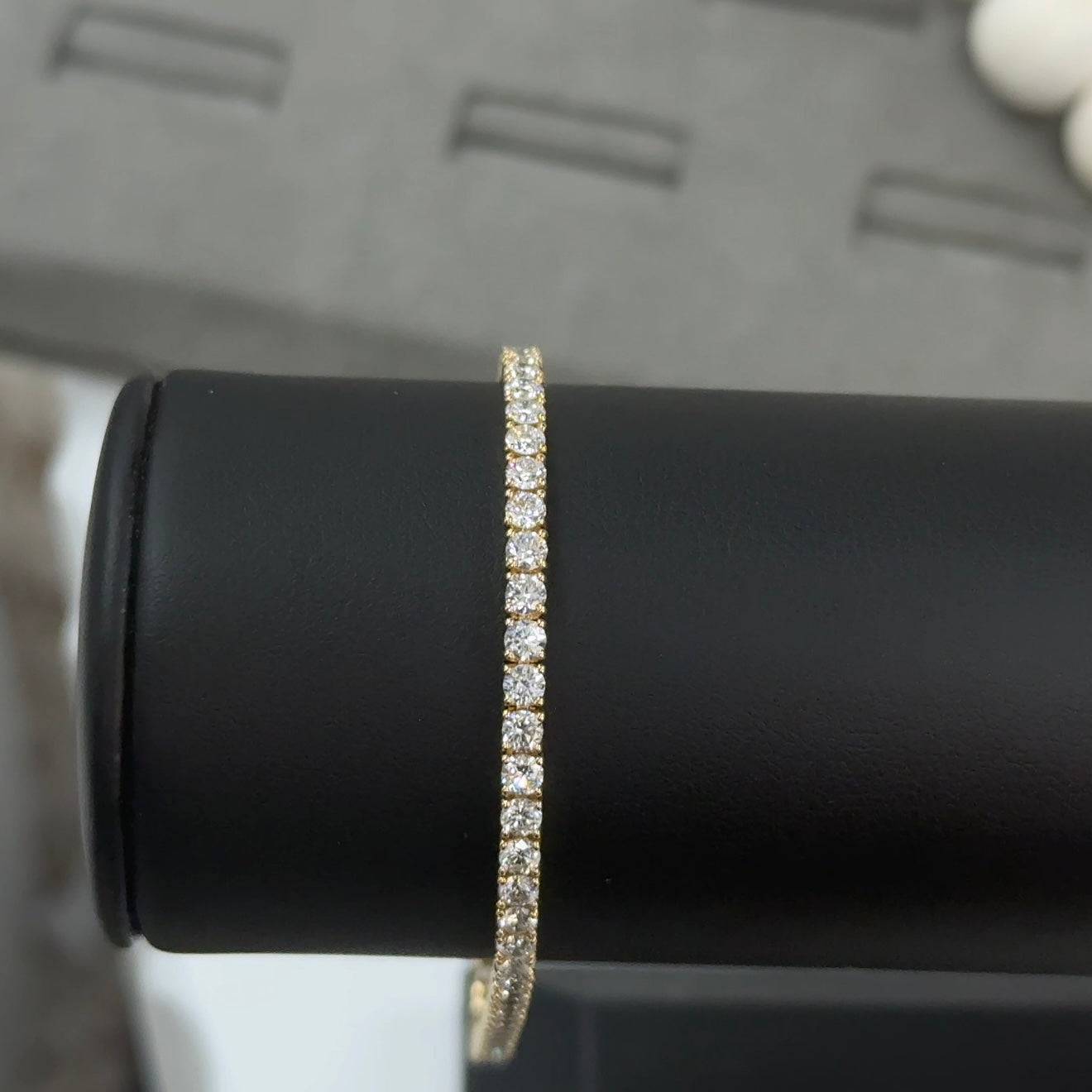 14kt Yellow Gold Round Lab Diamond Tennis Bracelet 4.85ctw