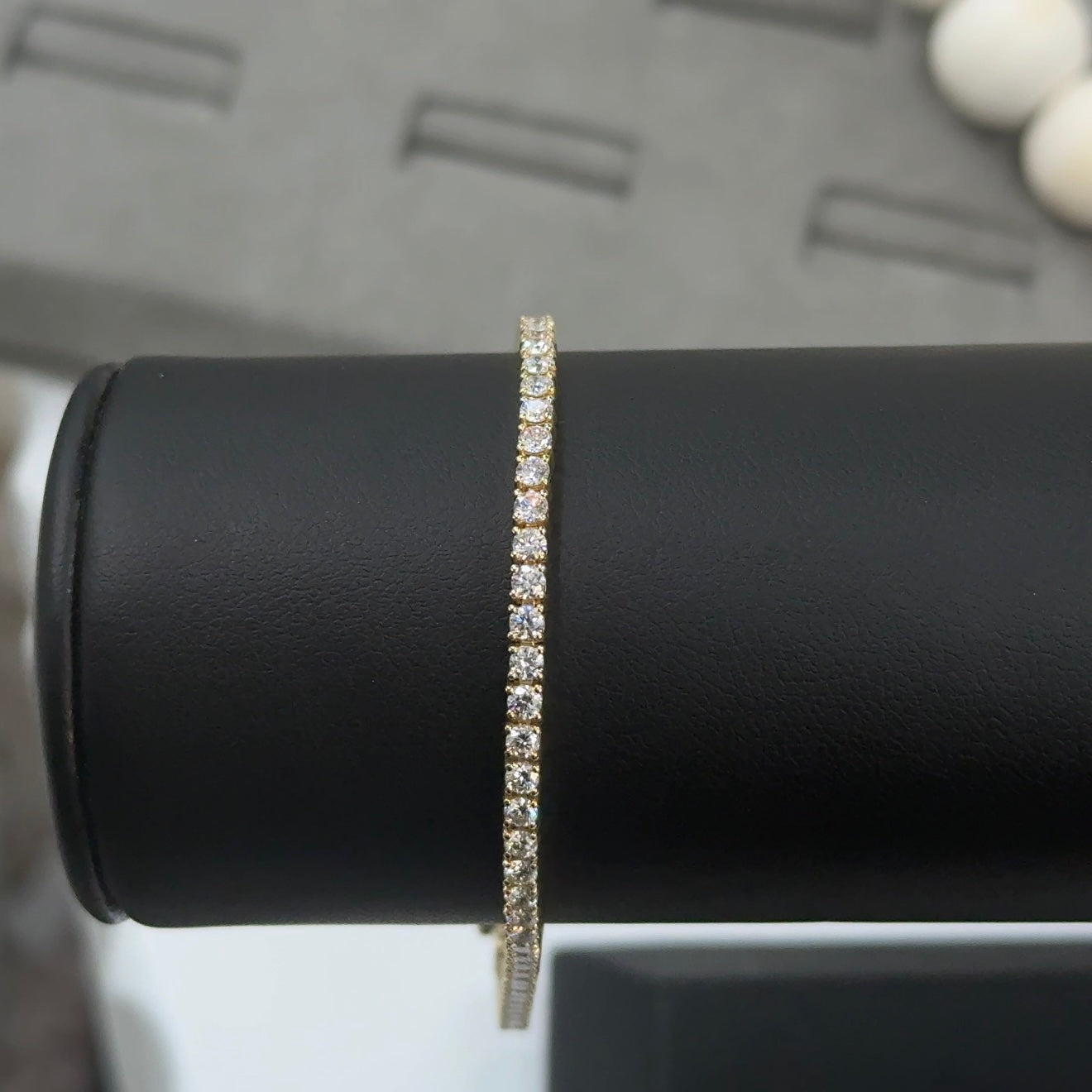14kt Yellow Gold Round Lab Diamond Tennis Bracelet 3.05ctw