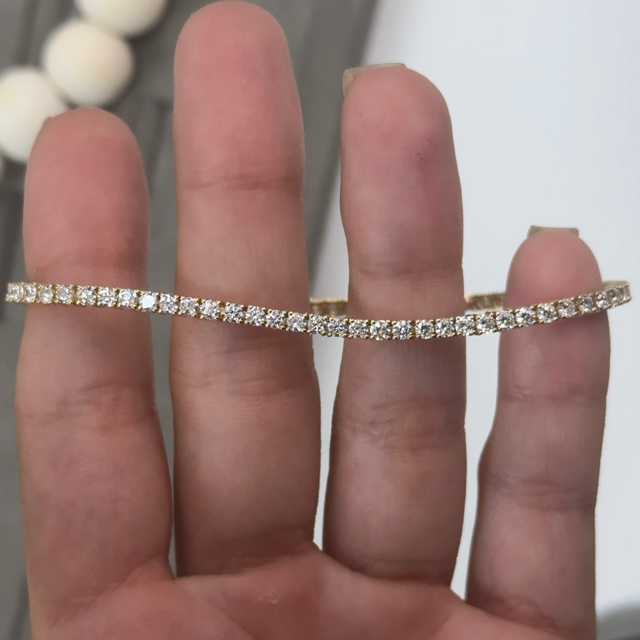 14kt Yellow Gold Round Lab Diamond Tennis Bracelet 3.05ctw