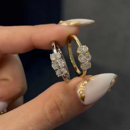 Dainty Three-Stone Oval Ring