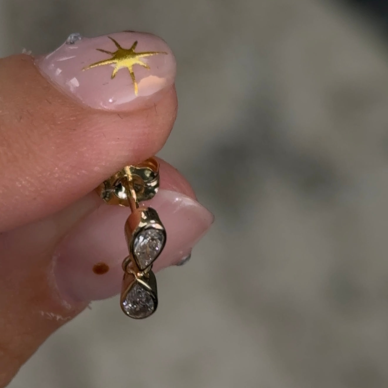 Pear Teardrop Yellow Gold Lab Diamond Earrings
