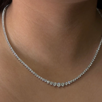 Lab Diamond Graduated Round Tennis Necklace 8.15ctw