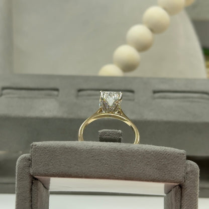 5.00 Carat Radiant Lab Diamond Mixed Metal Flooded Tulip Basket Ring