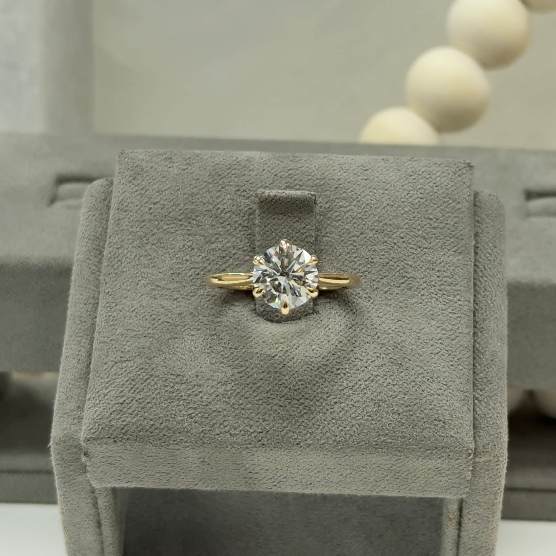 2.03 Carat Round Cathedral 6-Prong Style Ring