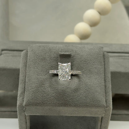3.09 Carat Radiant Traditional Elegance Hidden Halo Ring