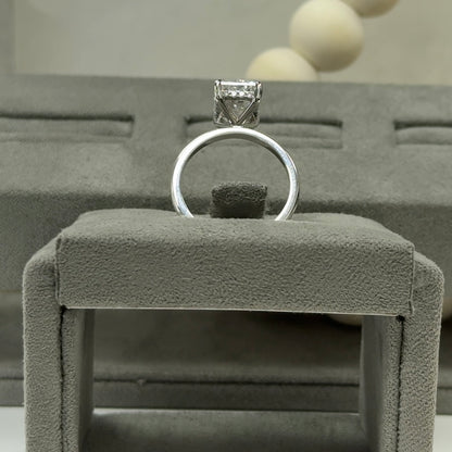 3.54 Carat Radiant Elegant Signature Solitaire Hidden Halo Ring