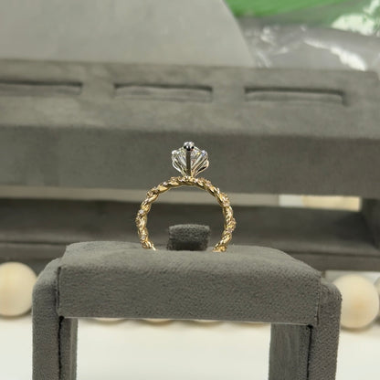 2.52 Carat Marquise Lab Diamond 2-Toned Accented Twisted Ring