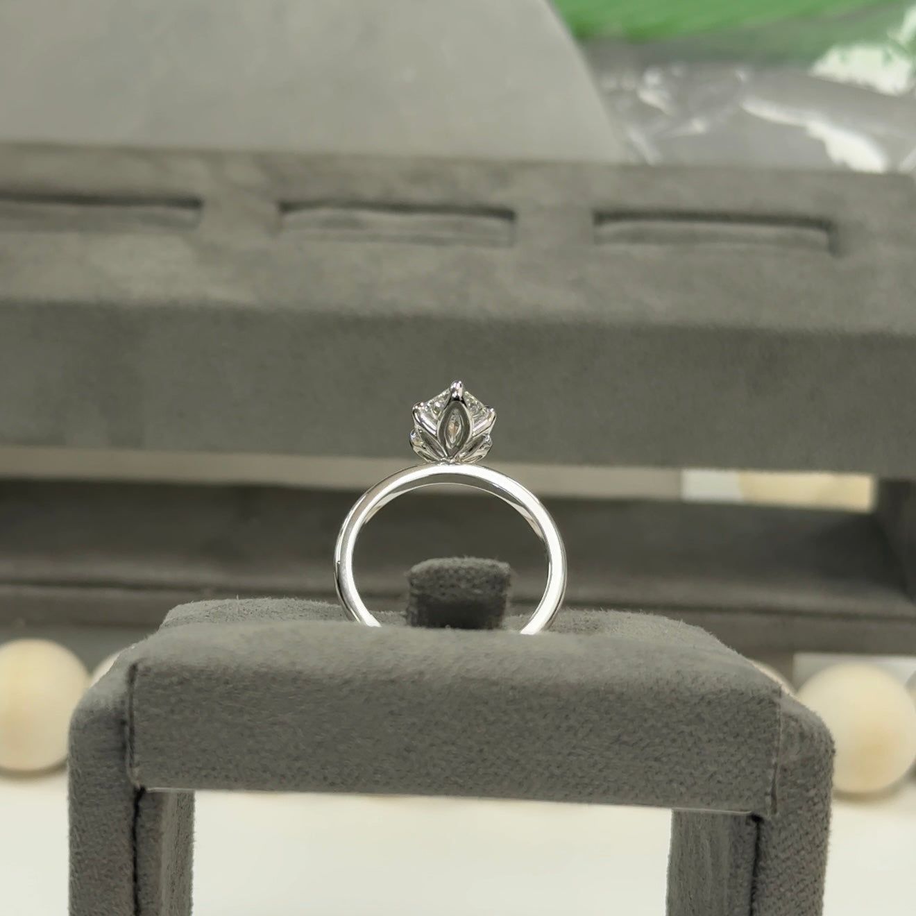 2.27 Carat Marquise Lab Diamond Solitaire Tulip Basket Setting