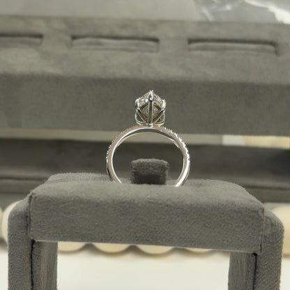 3.06 Carat Marquise Lab Diamond Traditional Elegance Hidden Halo Setting